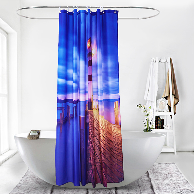 Shower curtain is the real love to save the bathroom.