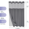 Luxury No Hook Needed Check Design Dyeing Fabric Bathroom Curtains Waterproof Solid Color Jacquard Hookless Shower Curtain with Snap in Liner 
