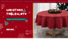 Christmas Decorative Round Table Tablecloth Customized Red Tablecloth with Leaf Print Logo