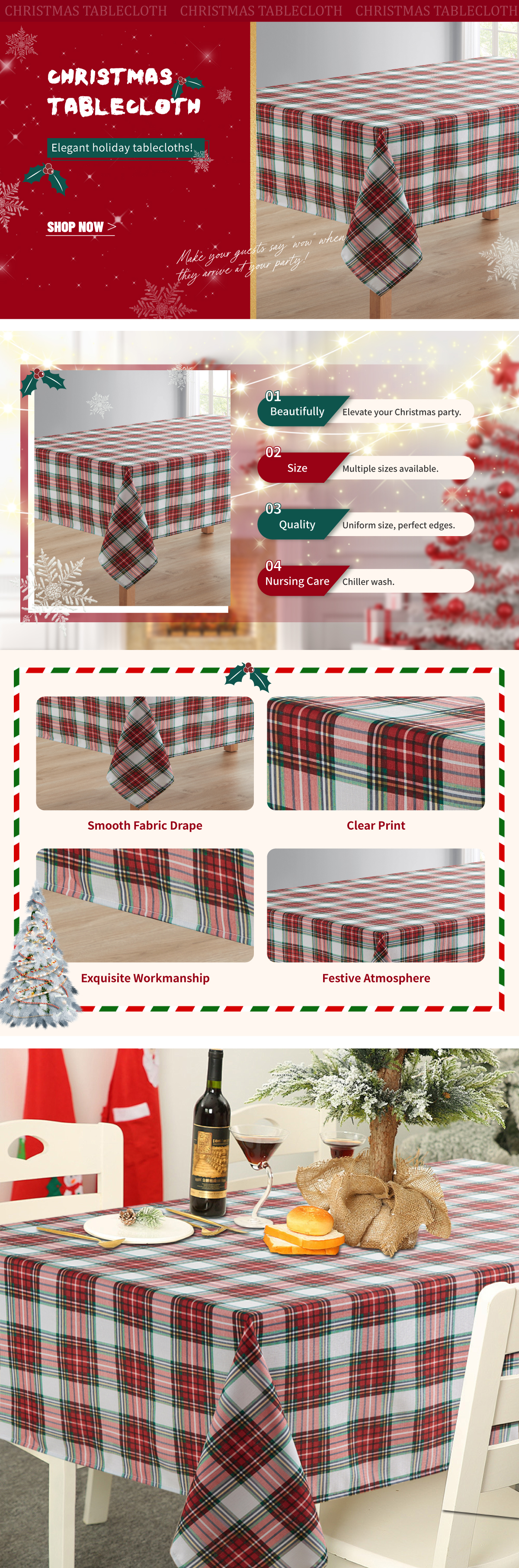 圣诞节桌布模板9