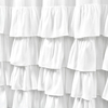 Amazon Hot Selling Waterproof Boho Farmhouse White Solid Color Custom Fabric Shower Curtains Spliced Ruffle Hem for Bathroom Decor