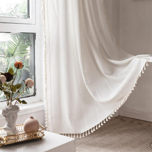 Bohemian Imitation Linen Tassel Curtains Curtains Bedroom Bay Windows Curtains