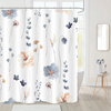 Flower Shower Curtain Modern Minimalist Watercolor Floral Bathroom Shower Curtain Set Waterproof with Hooks