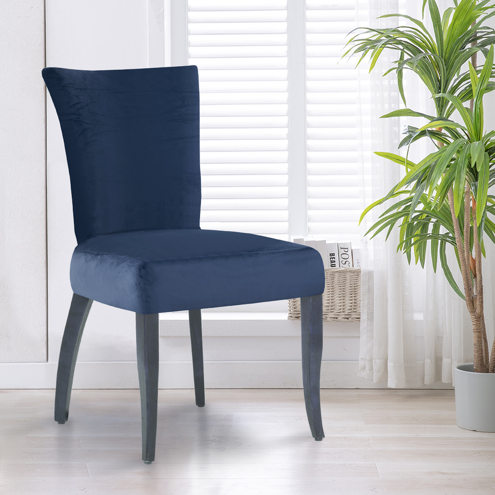 Isla Stretch Midnight Blue High Backed Chair Cover