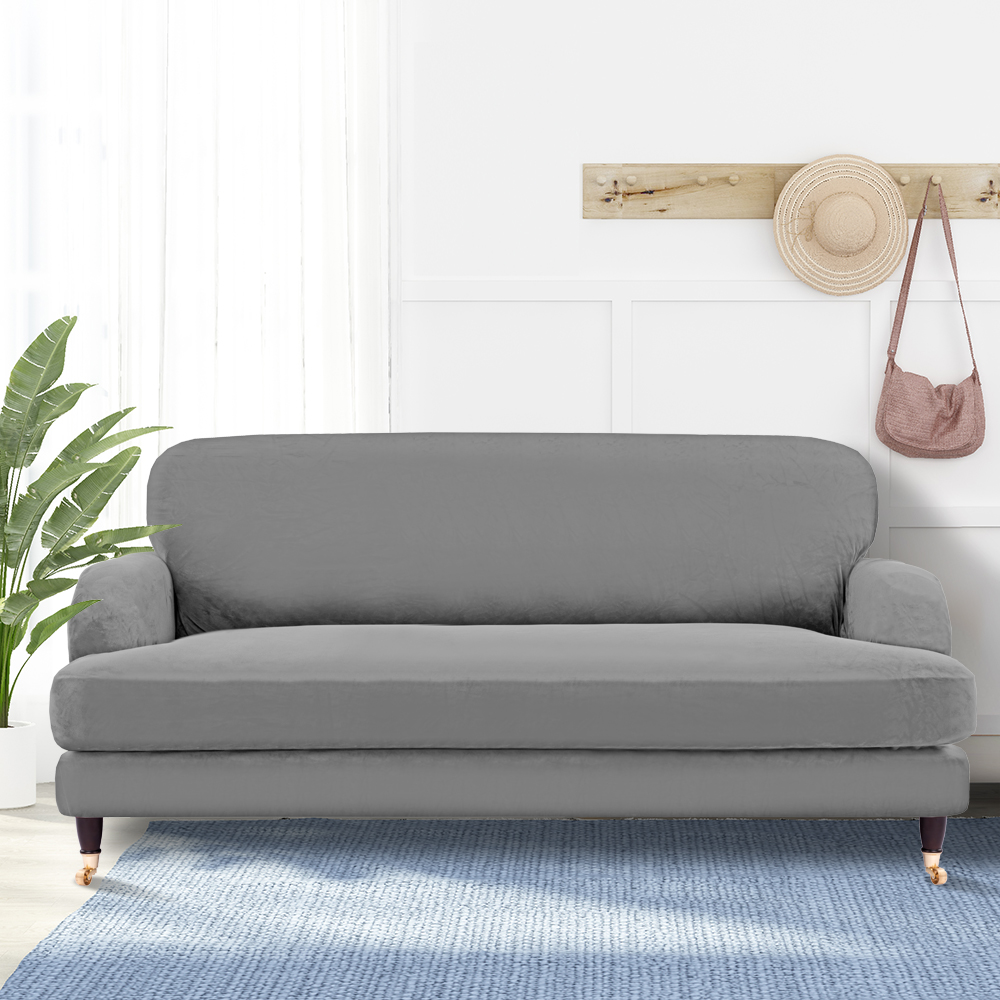 Isla Stretch Light Grey 3 Seat Sofa Cover