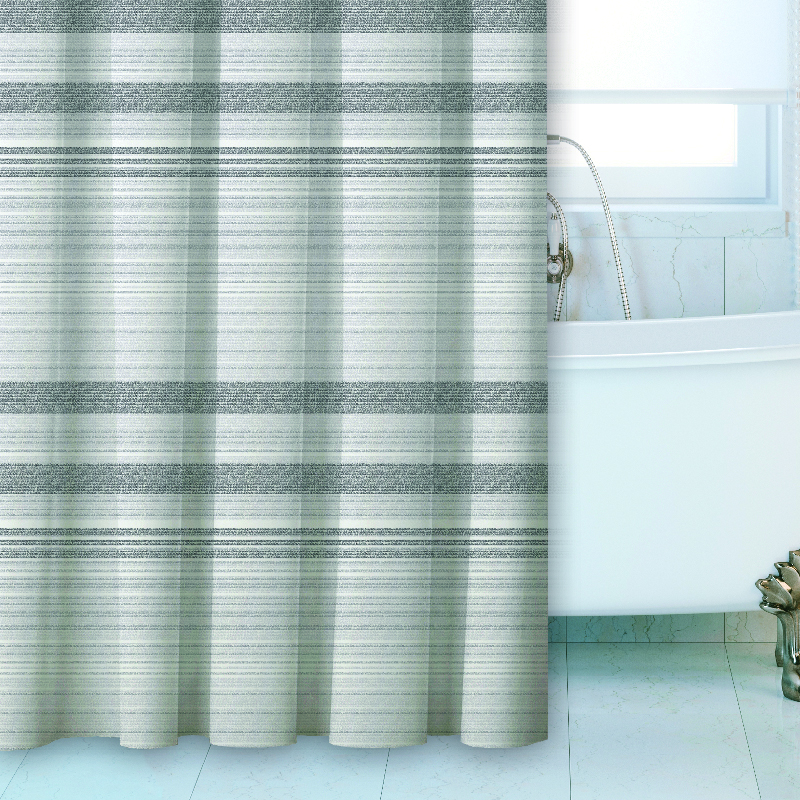 Dobby usa designer bathroom shower curtains printed strip bathroom curtains 