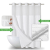 Hot sale hookless bohemian fabric shower curtains W-shaped striped texture shower curtain for bathroom waterproof