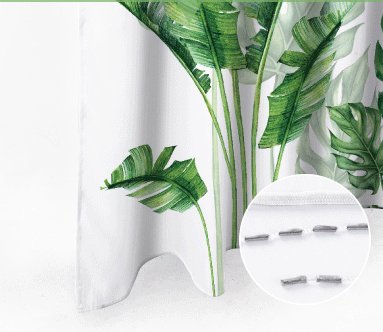 Hot Sale Modern Waterproof Turtle Backed Bamboo Leaf 3d Digital Printing Design Custom Thickened Fabric Shower Curtains for Bathroom