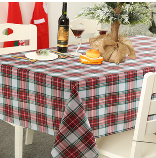 Christmas Decorative Long Table Custom Tablecloth Rural Retro Style Lattice Bulk Tablecloths