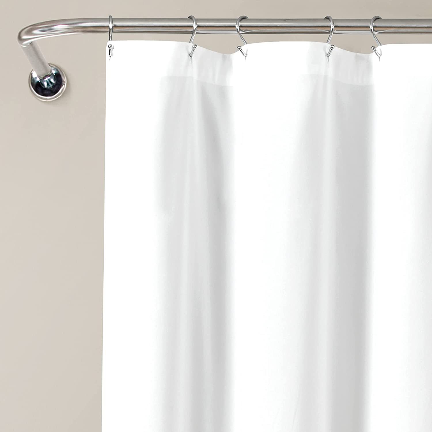 Amazon Hot Selling Waterproof Boho Farmhouse White Solid Color Custom Fabric Shower Curtains Spliced Ruffle Hem for Bathroom Decor