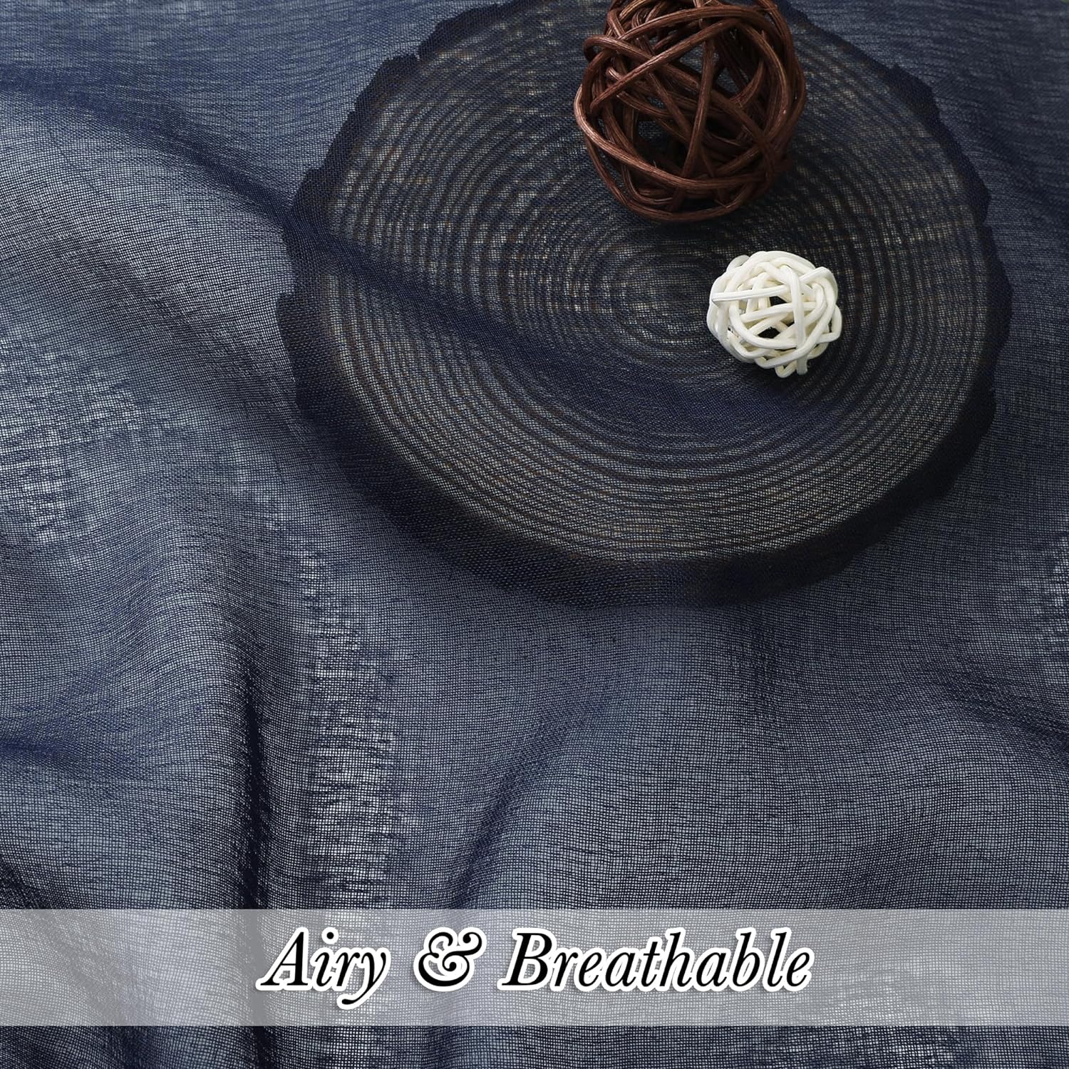 Transparent And Breathable Linen Like Texture Living Room Curtains Bedroom Transparent Window Screen