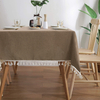 Imitation Linen Waterproof Rectangular Household Dining Table Cloth Wash Free Solid Color Thickened Tablecloth