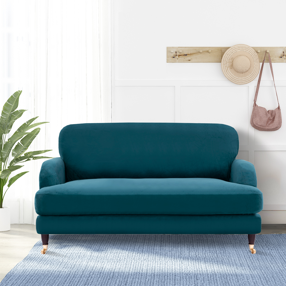 Isla Stretch Teal 2 Seat Sofa Cover