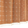 Hot Sale Boho Farmhouse Style Waterproof Plaid Jacquard Design Custom Fabric Shower Curtains with Tassels for Bathroom Decor
