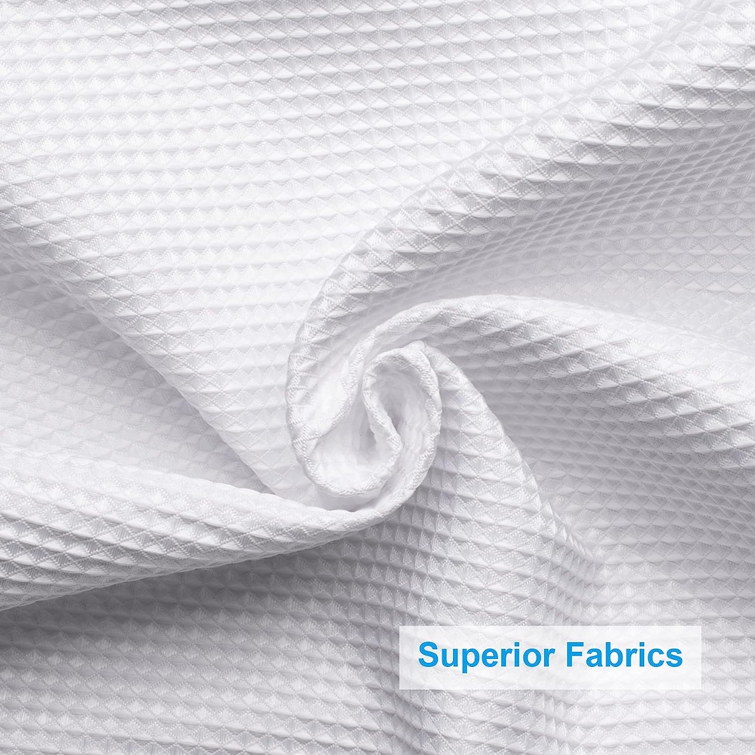 Classic Fabric Waffle Texture Bathroom Curtain Heavy Duty Hotel Bathroom Curtain Waterproof