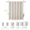 Modern Farmhouse Minimalist Beige Tufted Pleated Floral Puff Texture Woven Fabric Cute Shower Curtains for Bathroom