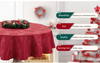 Christmas Decorative Round Table Tablecloth Customized Red Tablecloth with Leaf Print Logo