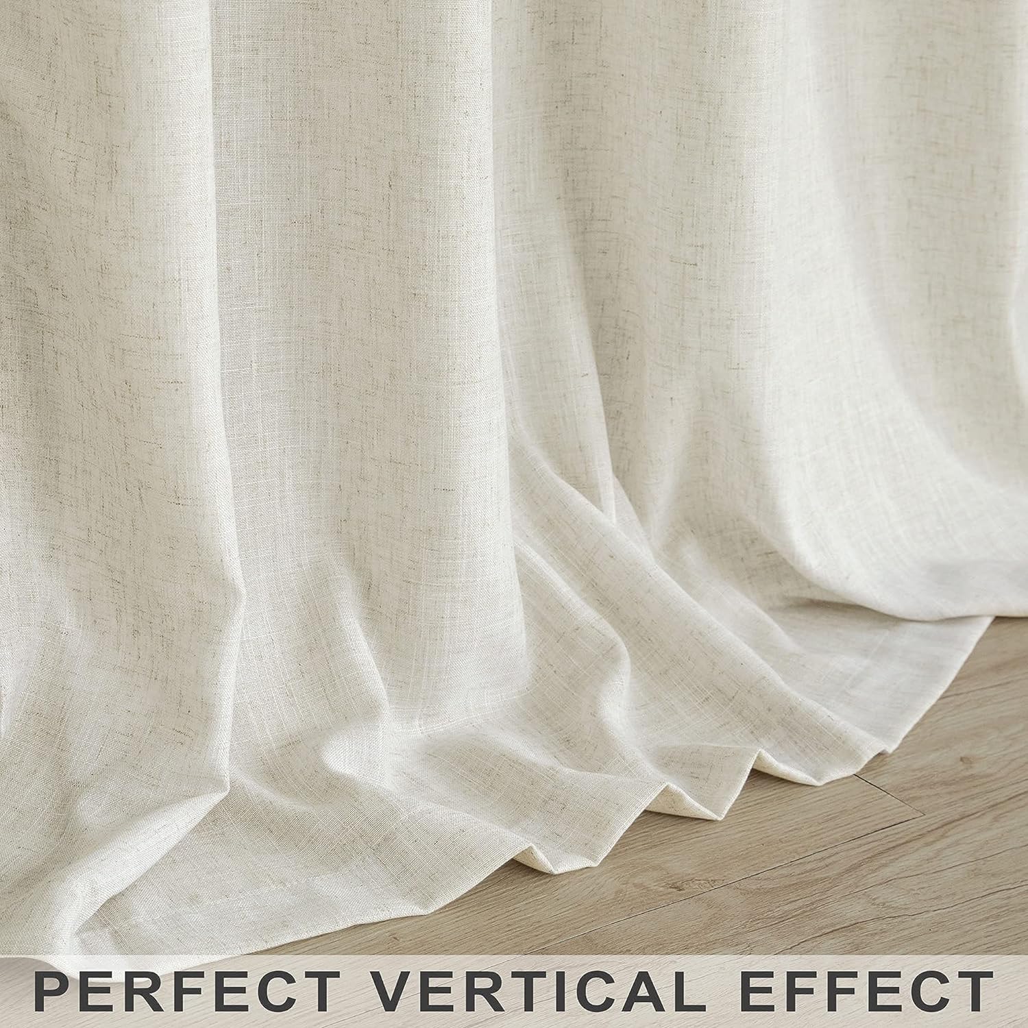 Bohemian Linen Curtains Matte Semi Transparent Soft Textured Woven Curtains for Living Rooms Home And Living Areas