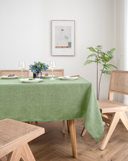 Faux Burlap Texture Rectangle Table Cloths 100% Recycled Fabric Farmhouse Tablecloths Washable Faux Linen Tablecloth for Dining Table Buffet Parties And Camping