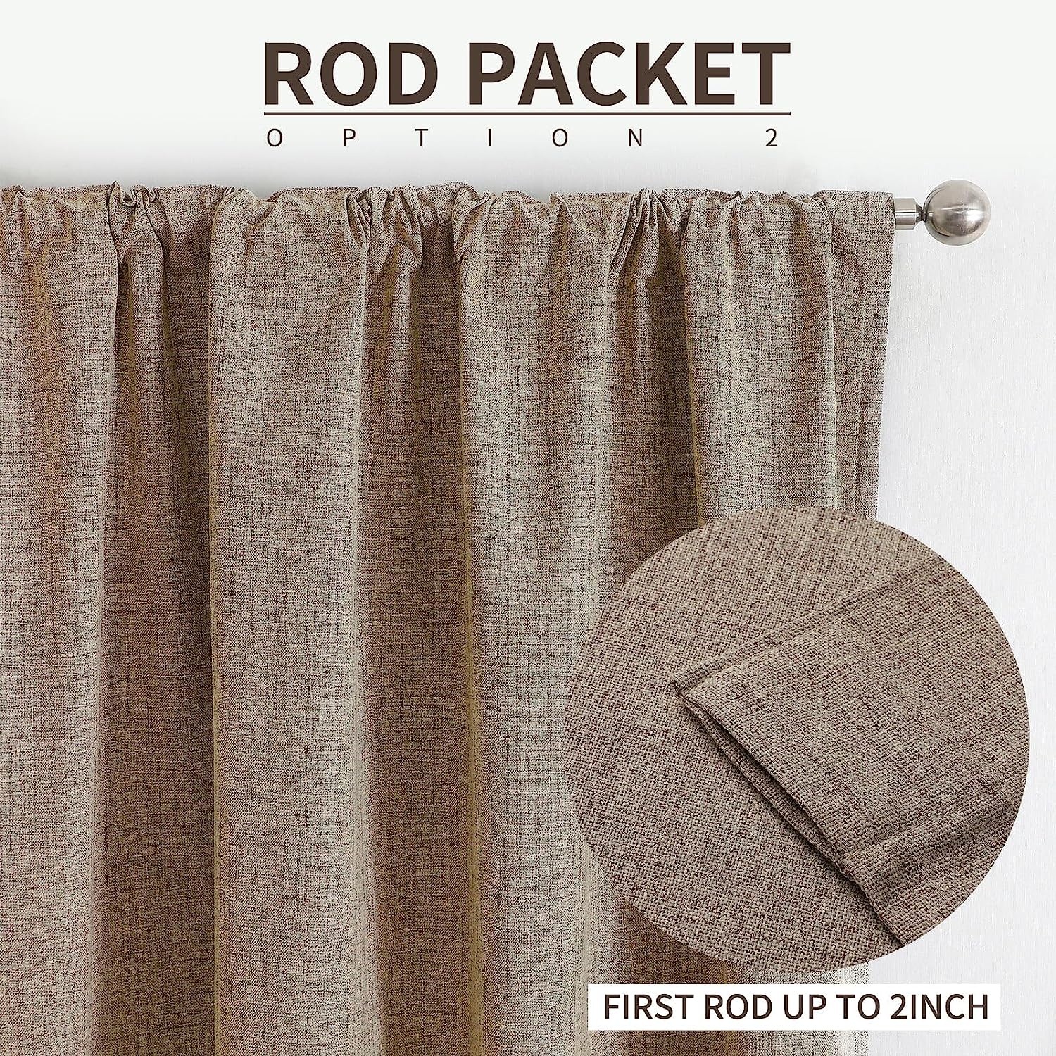 Light Blocking Linen Bedroom Curtains 100% Light Blocking And Thermal Insulation Living Room Curtains