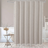 Bohemian Linen Striped Fabric Shower Curtain Set with Tassels Thick Shower Curtain for Bathroom Waterproof with Hook