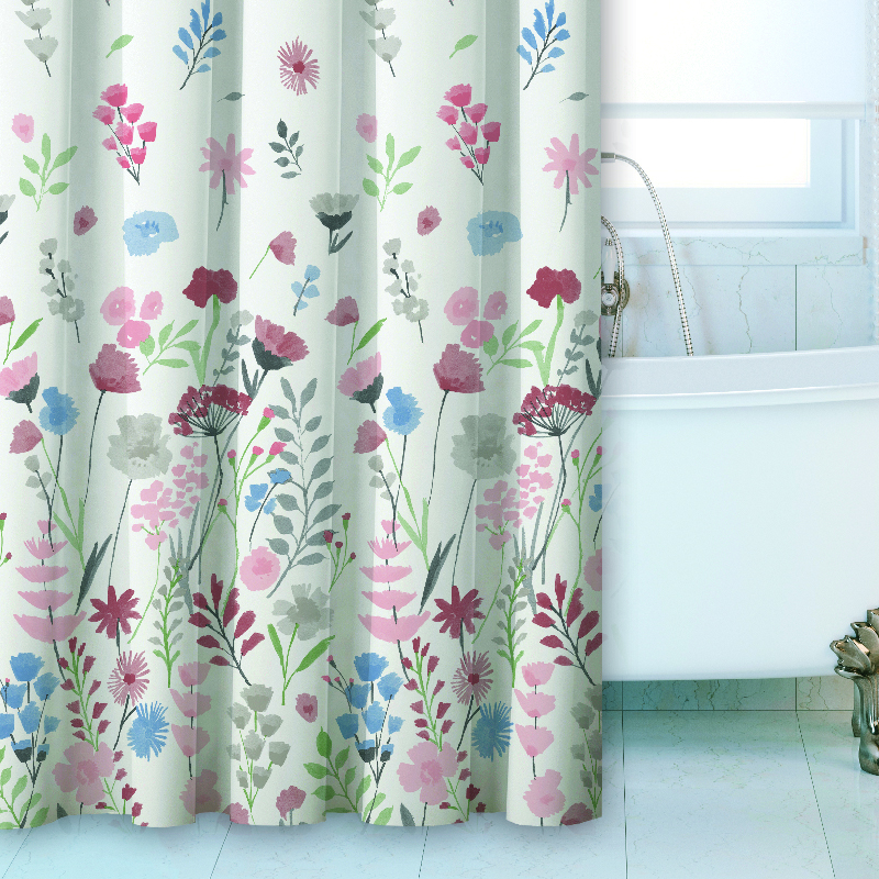 Dobby usa designer bathroom shower curtains printed strip bathroom curtains 