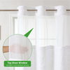 Hot sale hookless bohemian fabric shower curtains W-shaped striped texture shower curtain for bathroom waterproof