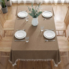 Imitation Linen Waterproof Rectangular Household Dining Table Cloth Wash Free Solid Color Thickened Tablecloth