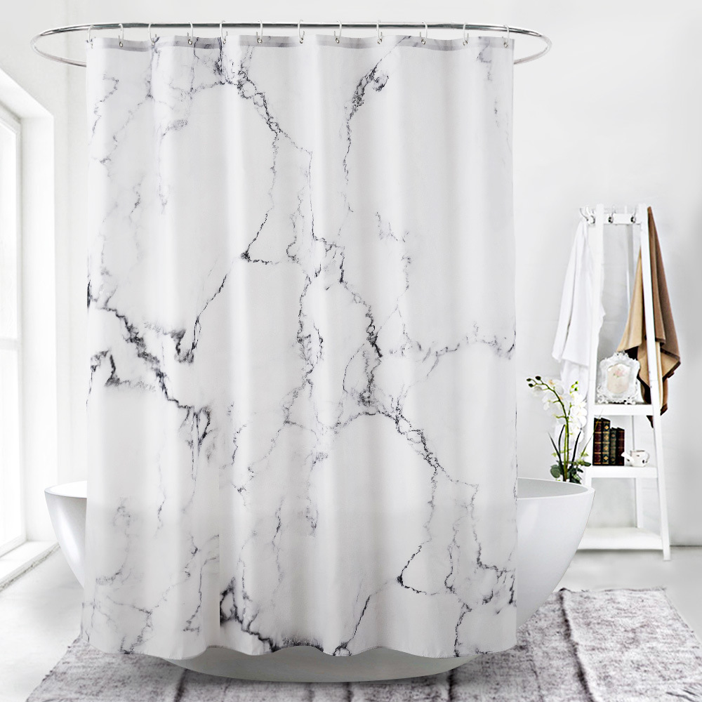 Uvan Hot Sale Modern Luxury Waterproof Marble 3d Digital Printing Custom Design Fabric Shower Curtian for Bathroom