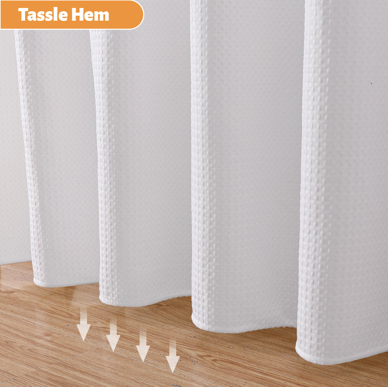 Hot Sale Luxury Waffle Weave Fabric Custom Shower Curtains Waterproof Thickened Shower Curtain for Bathroom Decor
