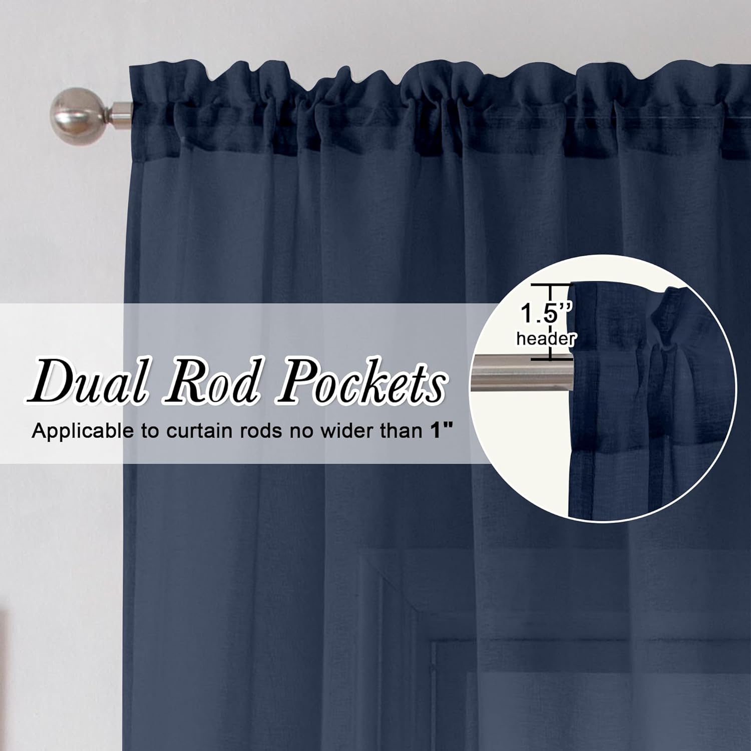 Transparent And Breathable Linen Like Texture Living Room Curtains Bedroom Transparent Window Screen