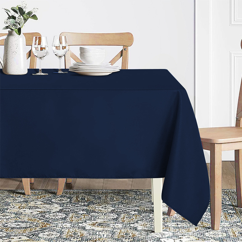 Polyester Waterproof And Oil Resistant Rectangular Solid Color 180g Tablecloth Wash Free Household Tablecloth
