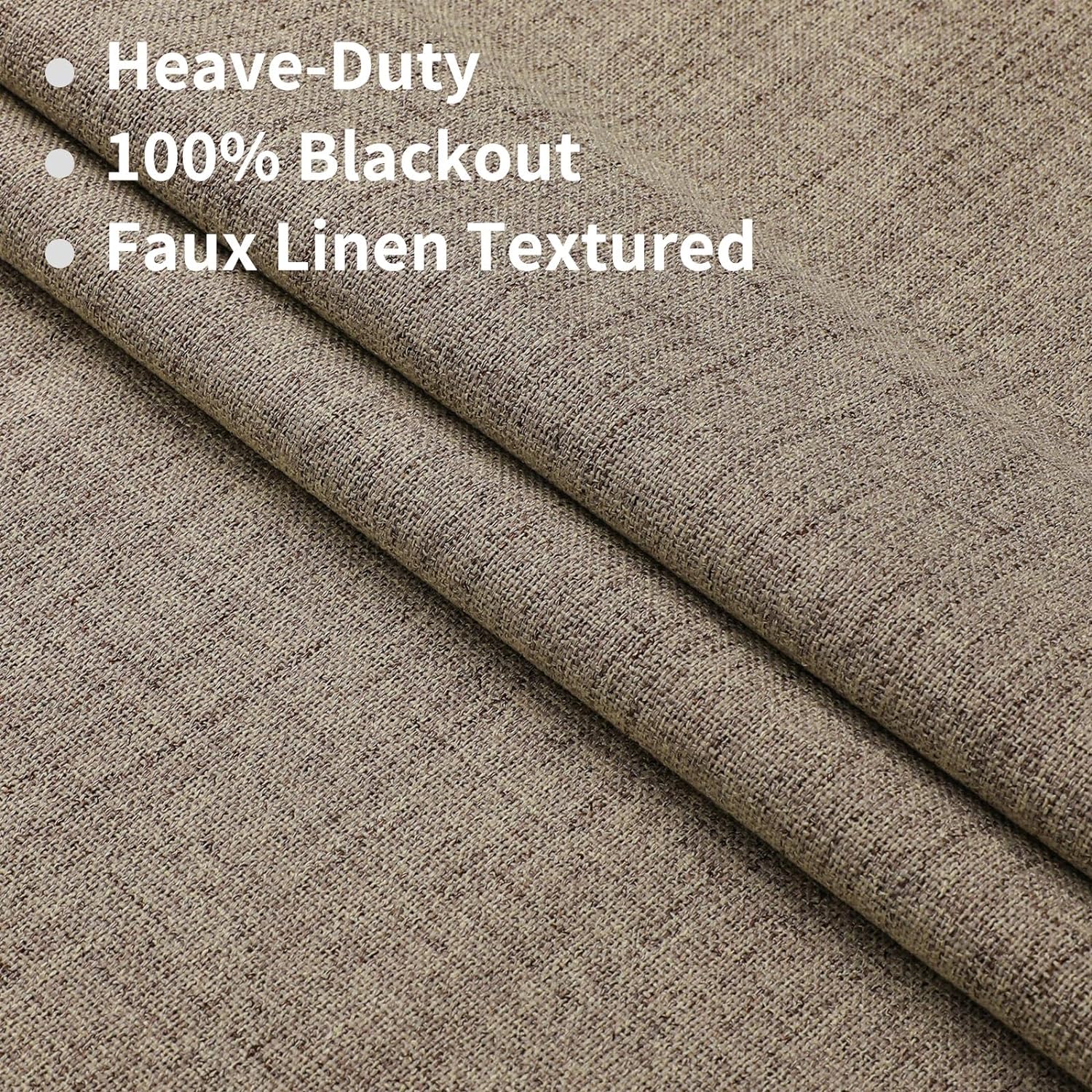 Light Blocking Linen Bedroom Curtains 100% Light Blocking And Thermal Insulation Living Room Curtains