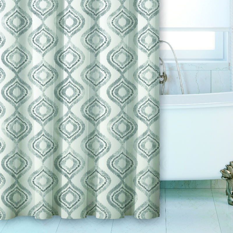 Dobby usa designer bathroom shower curtains printed strip bathroom curtains 