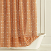 Hot Sale Boho Farmhouse Style Waterproof Plaid Jacquard Design Custom Fabric Shower Curtains with Tassels for Bathroom Decor