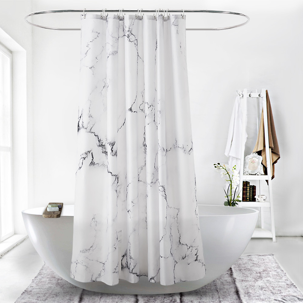 Uvan Hot Sale Modern Luxury Waterproof Marble 3d Digital Printing Custom Design Fabric Shower Curtian for Bathroom