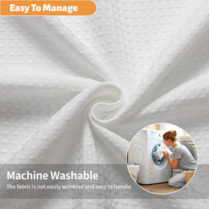 Hot Sale Luxury Waffle Weave Fabric Custom Shower Curtains Waterproof Thickened Shower Curtain for Bathroom Decor