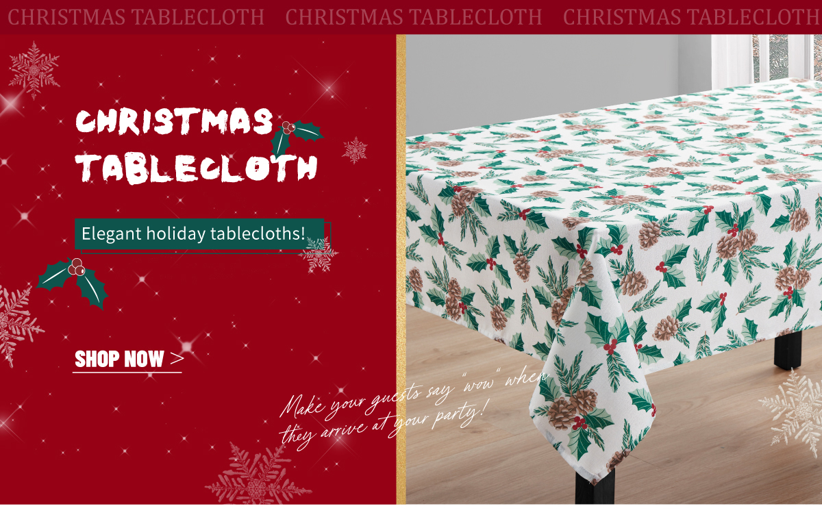 Countryside Tablecloth Retro High-end American Christmas Custom Table Tablecloths with Pine Cone Small Bell Logo