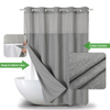 Uvan Hot Sale Luxury No Hook Required Hookless Waterproof Linen Texture Fabric Custom Shower Curtains with Sanp in Line for Bathroom Decor