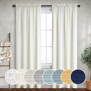 Bohemian Linen Curtains Matte Semi Transparent Soft Textured Woven Curtains for Living Rooms Home And Living Areas