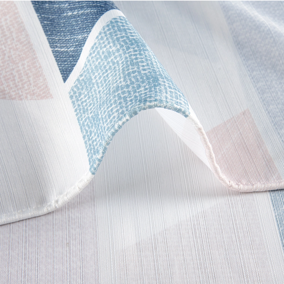 New Arrival Designer Polygonal Geometrie Smooth Fabric Drape Shower Curtains for Bathroom with Hooks