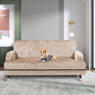 New Arrival Solid Color Gold Velvet Long And Short Sofa Cover Seat And Chair Cover Sets