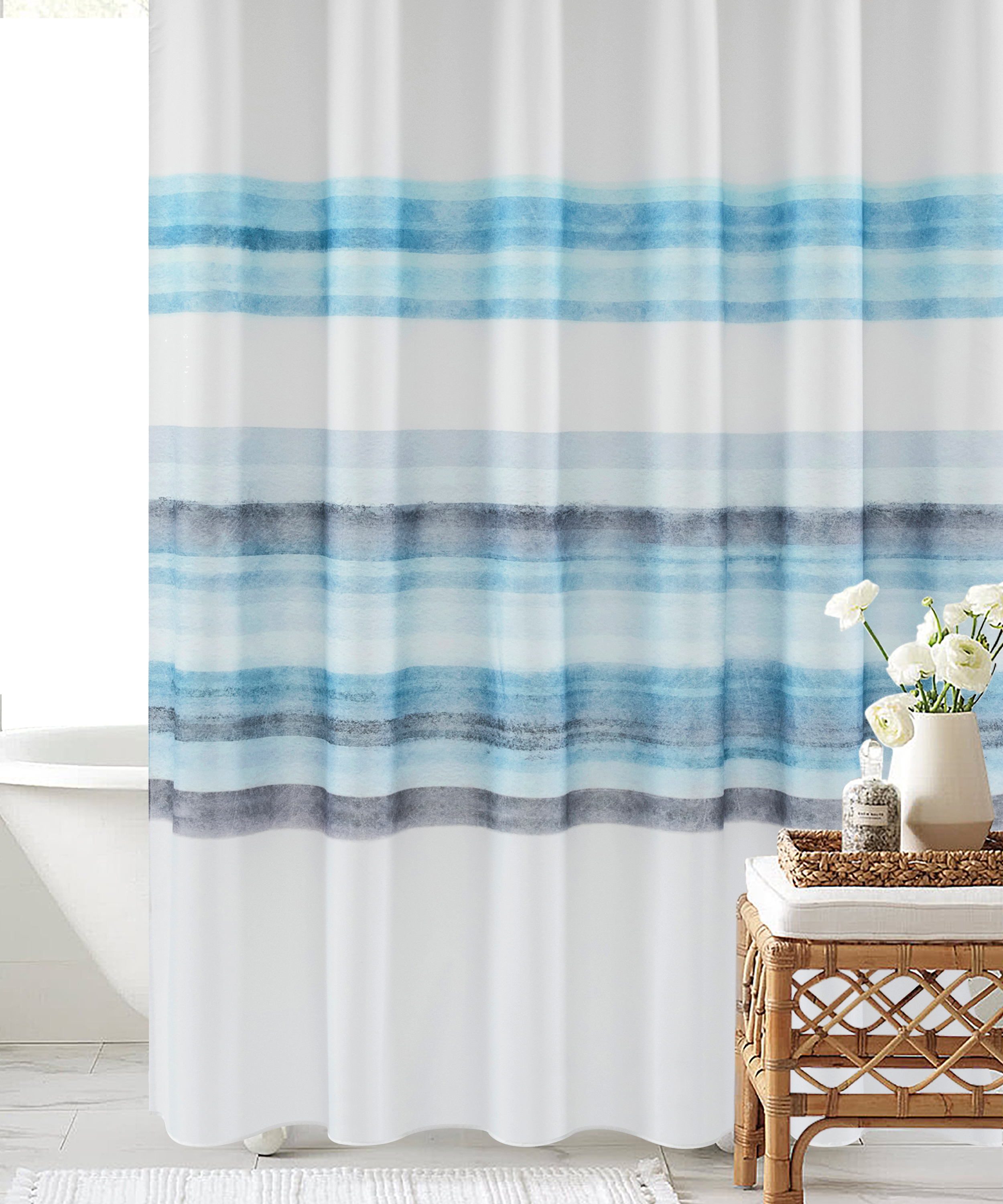 New arrival Classical oil painting lines pretty shower curtains waterproof for bathroom