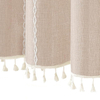 New Arrival Boho Farmhouse Style Waterproof Custom Fabric Shower Curtains Polyester Linen Striped Bathroom Curtain with Tassels