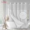Solid waterproof snap-in shower curtain with see-through window removable inner curtain shower curtain set