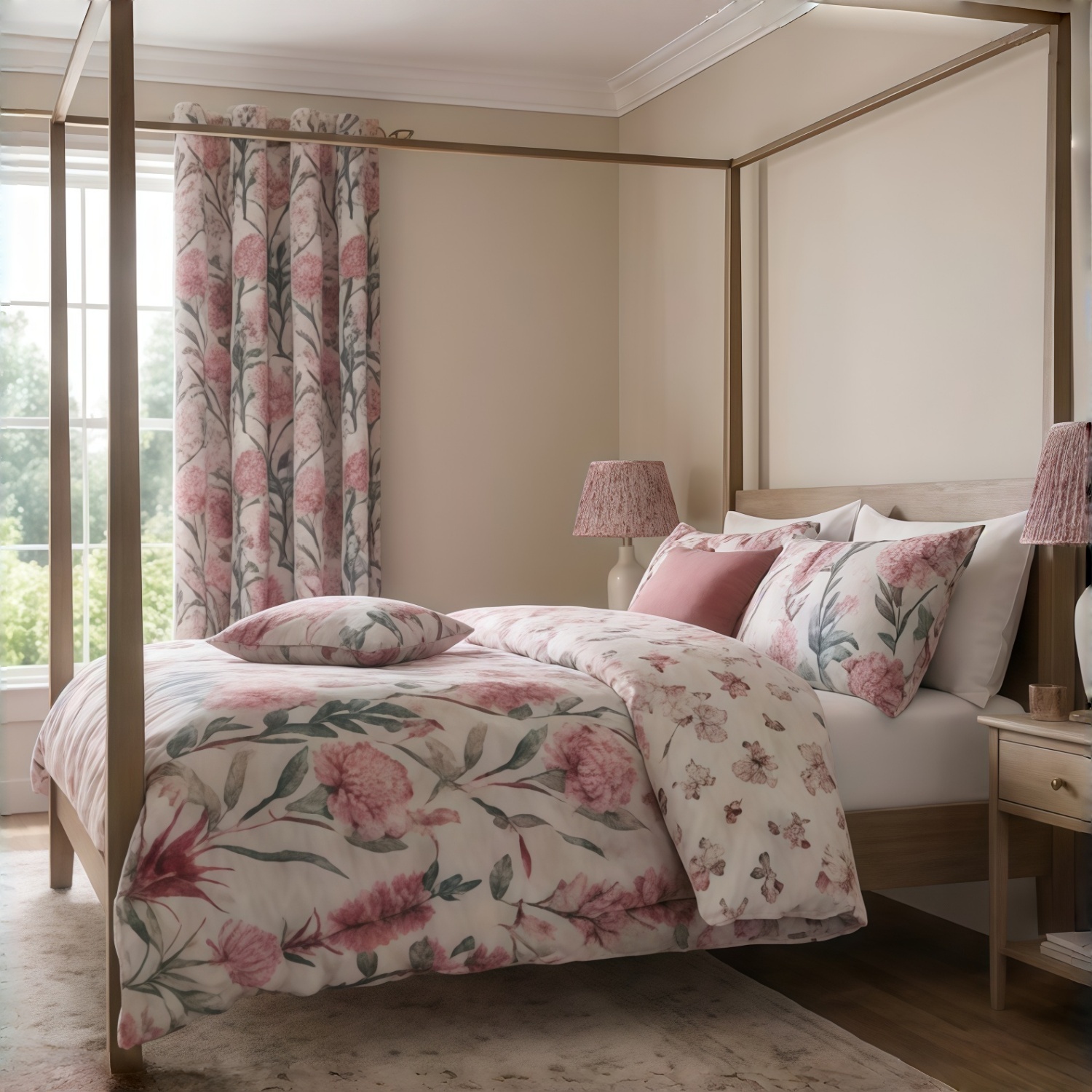 New Arrival dutch velvet printed window curtain and cushion cover sets