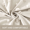 Modern Farmhouse Minimalist Beige Tufted Pleated Floral Puff Texture Woven Fabric Cute Shower Curtains for Bathroom