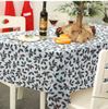 Bohemian Pastoral Style Christmas Tablecloth Rectangular Square Table Cloth with Cherry Leaf Logo