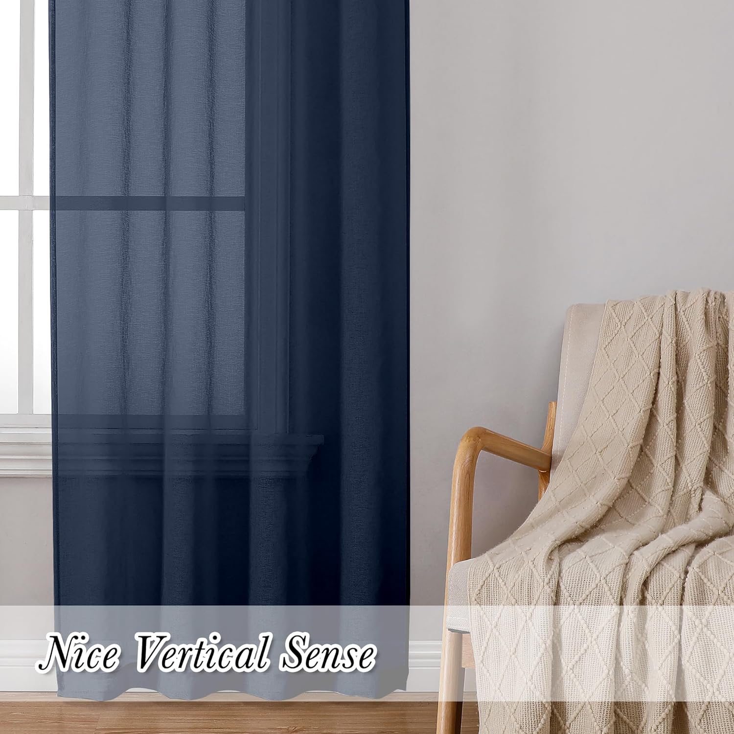 Transparent And Breathable Linen Like Texture Living Room Curtains Bedroom Transparent Window Screen