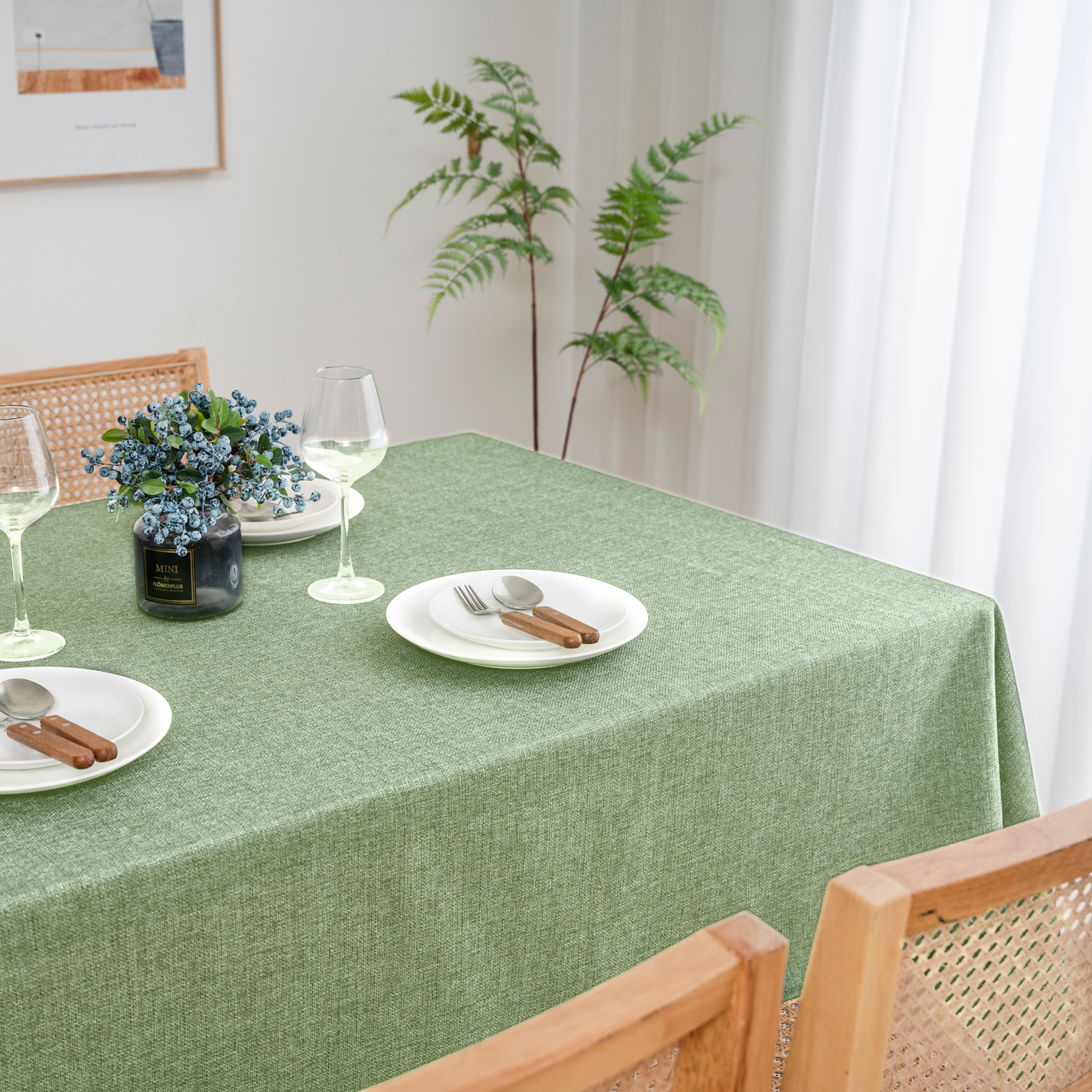 Faux Burlap Texture Rectangle Table Cloths 100% Recycled Fabric Farmhouse Tablecloths Washable Faux Linen Tablecloth for Dining Table Buffet Parties And Camping